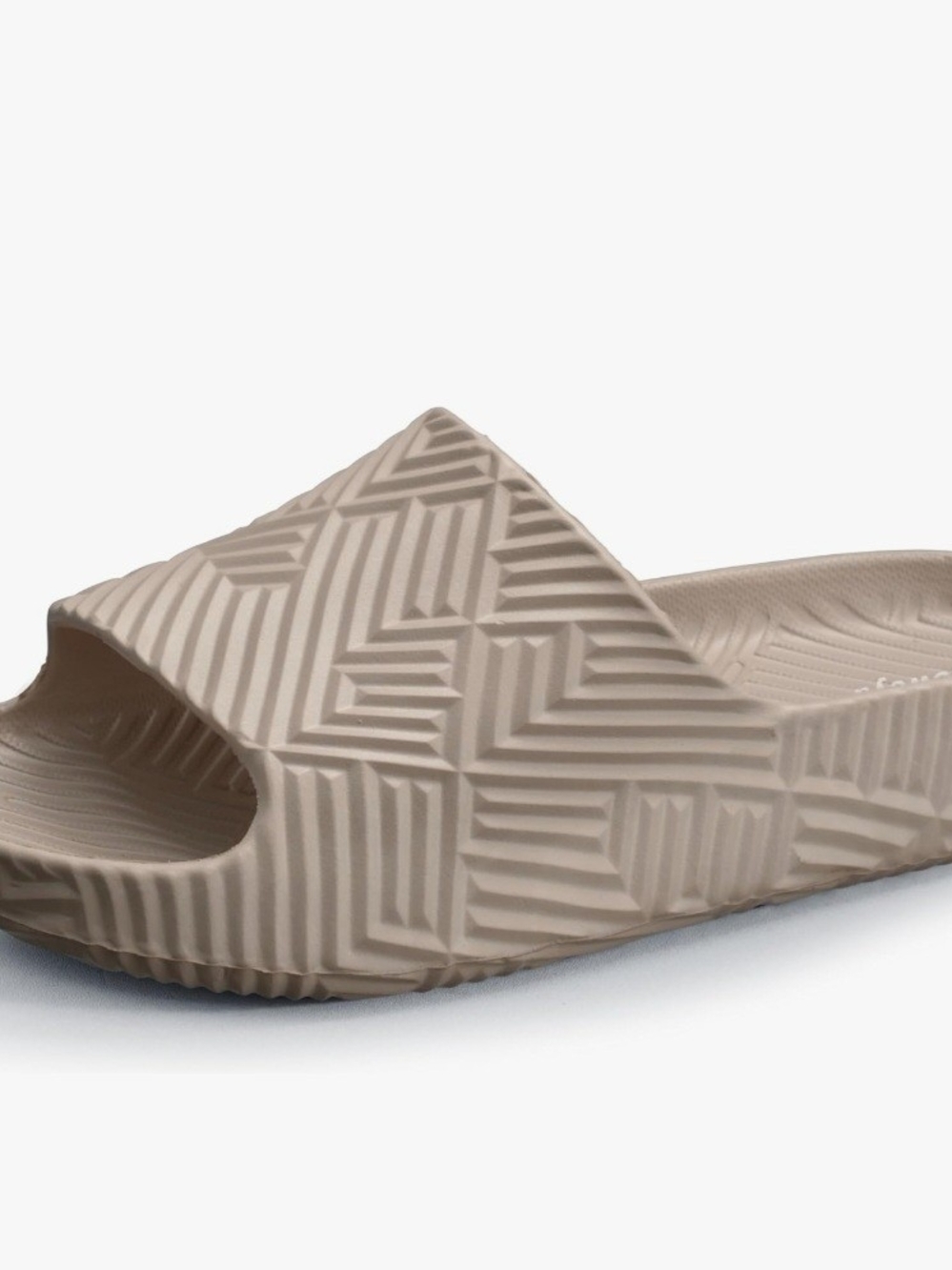 Taupe Geometric Slide Sandals - Women